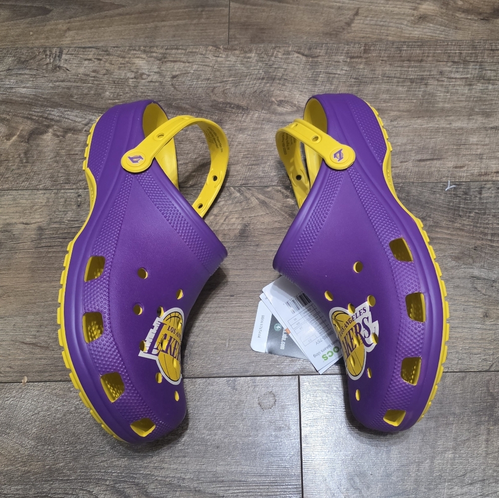 Crocs LA Lakers Sandals Men Size 11 - Picture 3 of 13